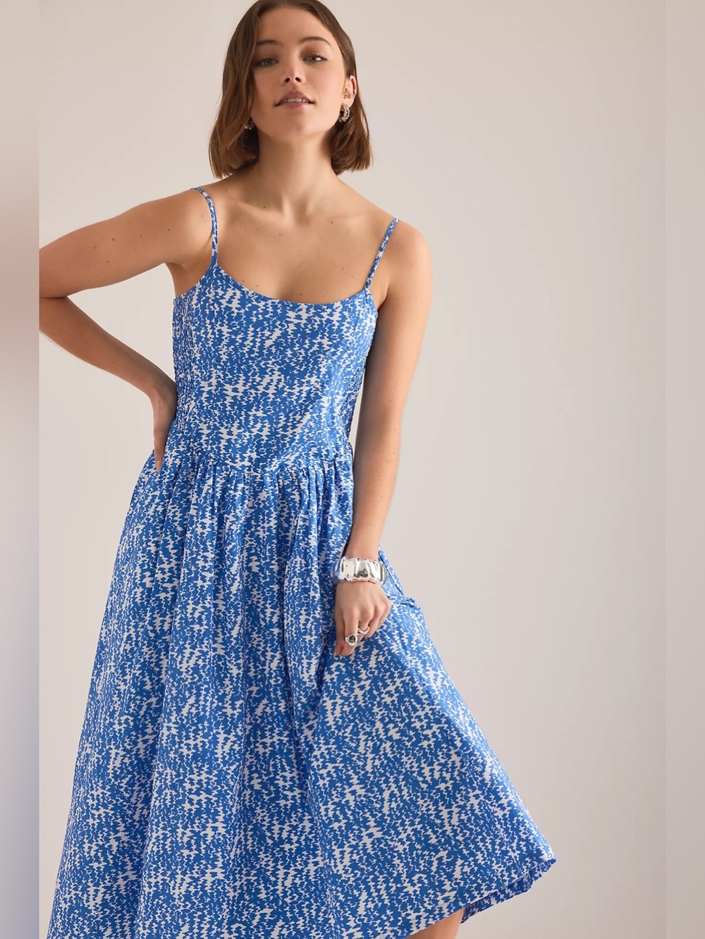 NWT Size XL -Anthropologie 100% Cotton Sleeveless Midi Dress w Pockets US$ 178)